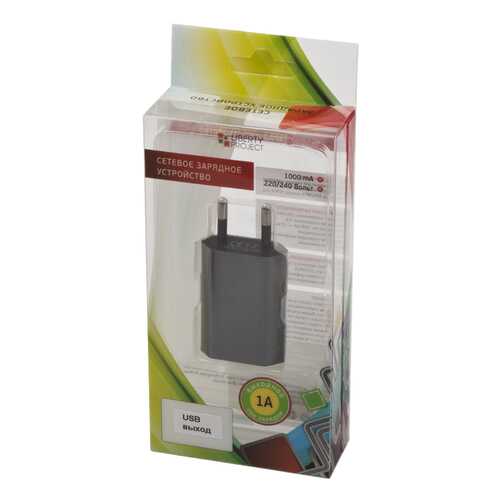 Сетевое зарядное устройство Liberty Project 1 USB 1A Black