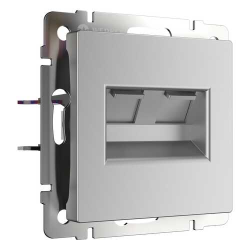 Компьютерная розетка Werkel Ethernet RJ-45 WL06-RJ45+RJ45 a033760 серебряный