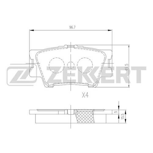 Комплект тормозных колодок, дисковый тормоз ZEKKERT BS-2715