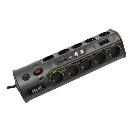 Сетевой фильтр STM PS101-NTU, 10 розеток, 1,8 м, Black