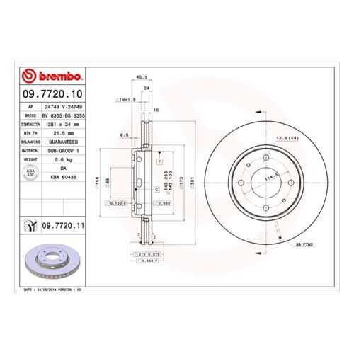Тормозной диск brembo 09.7720.10