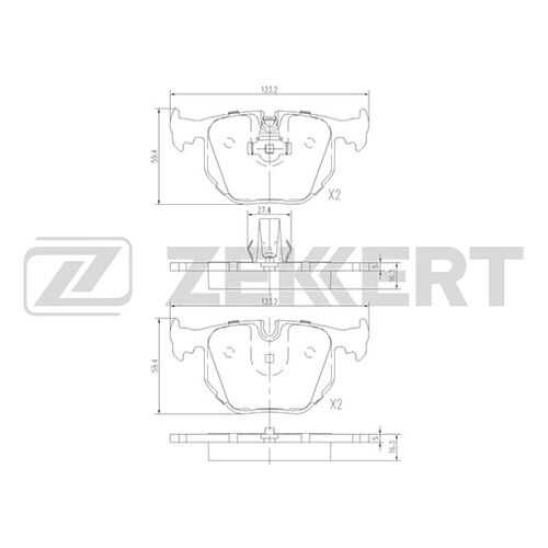 Комплект тормозных колодок, дисковый тормоз ZEKKERT BS-1137