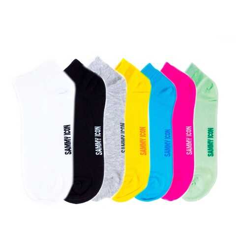 Комплект однотонных носков Sammy Icon Ankle Solid - 7 Pair Set - MIX