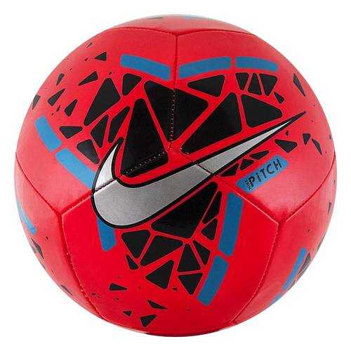 Мяч футбольный Nike Pitch SC3807, 5, красный, любительский, машинная сшивка