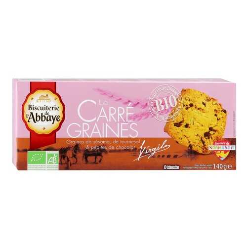 Печенье Biscuiterie de l'Abbaye Le Carre Graine BIO кунжут-подсолнечник-шоколад 140 г