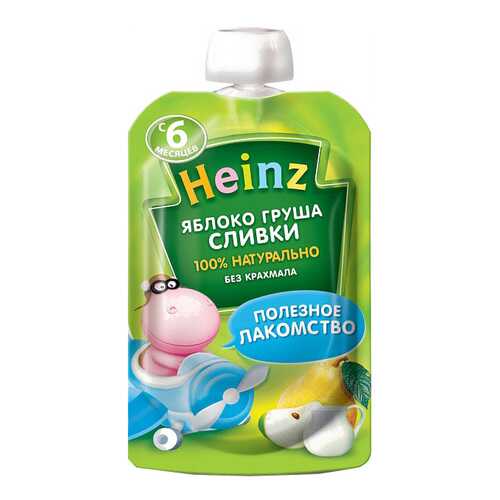 Пюре фруктовое Heinz Яблоко, груша, сливки с 6 мес. 90 г