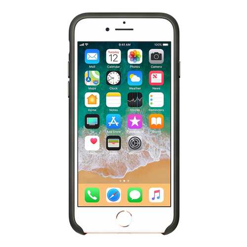 Накладка Apple Leather Case Charcoal Gray для iPhone 8/7