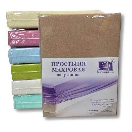Простынь махровая на резинке AlViTek 180х200 какао