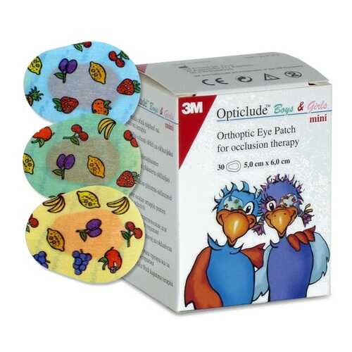 Пластырь 3M Opticlude глазной 5,0 ? 6,2 см цветной 30 шт. 2537PE Mini