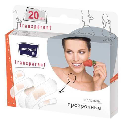 Пластырь, 5 размеров, 20 шт. Matopat Transparent