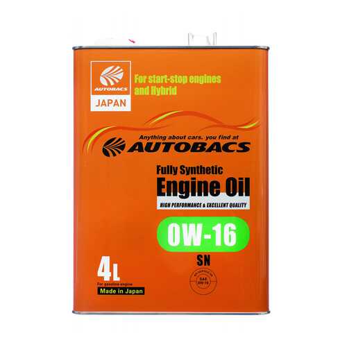 Моторное масло AUTOBACS ENGINE OIL FS 0W16 SN (4л)