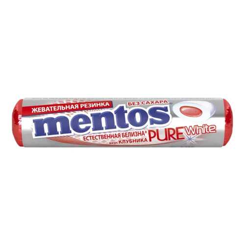 Жевательная резинка Mentos пьюр вайт клубника 15.5 г