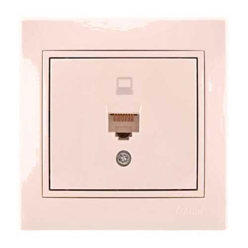 Розетка компьютерная Lezard Mira, одноместная, RJ-45, кремовая