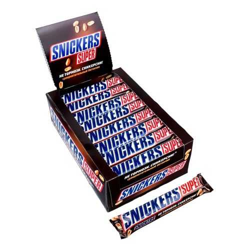 Батончик шоколадный Snickers Super коробка 32 штуки по 95 г