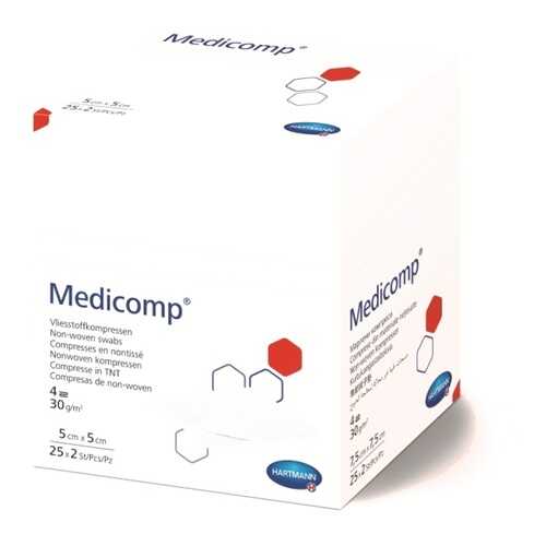 Стерильная нетканая салфетка, 5x5 см, 50 шт. Medicomp