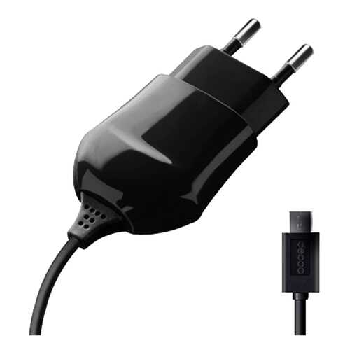 Сетевое зарядное устройство Deppa micro USB 1A Black