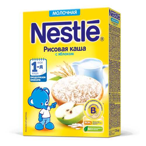 Каша молочная Nestle Рисовая с яблоком с 5 мес. 220 г