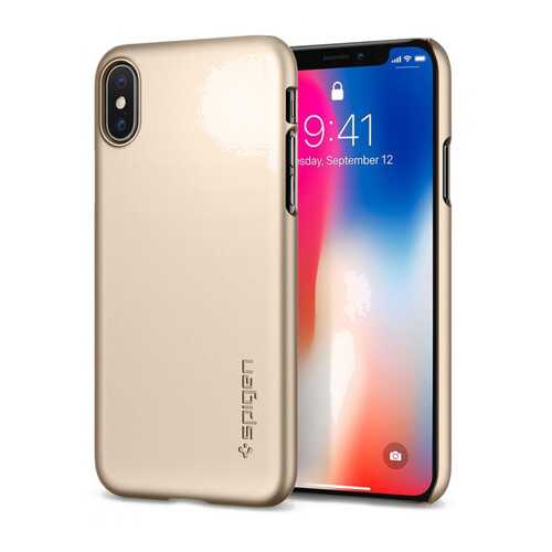 Чехол Spigen Thin Fit (057CS22111) для Apple iPhone X (Champagne Gold)