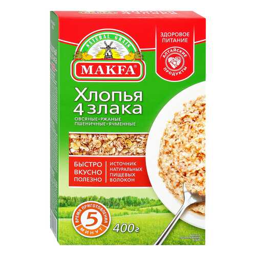 Хлопья Makfa 4 злака 400г