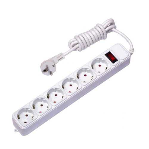 Сетевой фильтр EKF UFP10-375-6-018, 6 розеток, 1,8 м, White