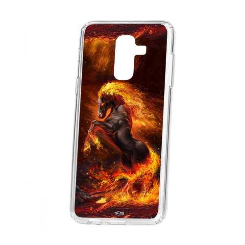 Чехол Kruche Samsung Galaxy A6 Plus (2018) A605f Print Конь огонь