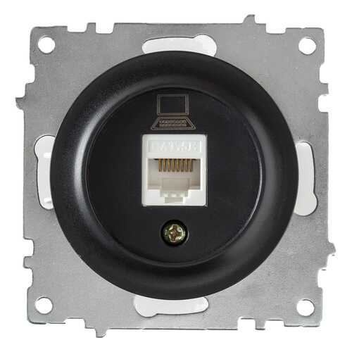 Механизм розетки компьютерной OneKeyElectro, серия Florence, 1xRJ45 cat 5e, чёрный