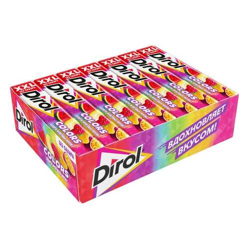 DIROL COLORS XXL жевательная резинка ассорти фрукты 19г по 18 шт