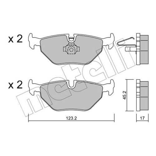 Комплект тормозных дисковых колодок METELLI 22-0261-0