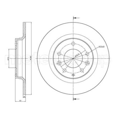 Тормозной диск METELLI 23-0622C