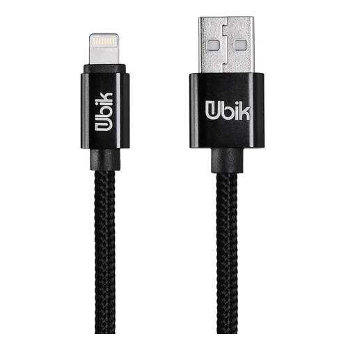 Кабель Ubik USB - Lightning UL09 1м 3A Black