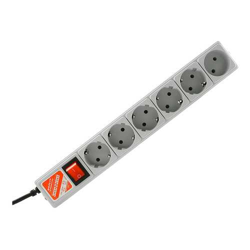 Сетевой фильтр Power Cube SPG-B-10, 6 розеток, 3 м, Grey