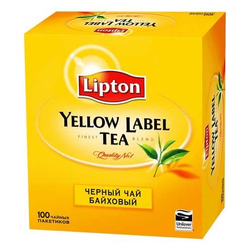 Чай Lipton черный байховый 100 пакетиков 200 г