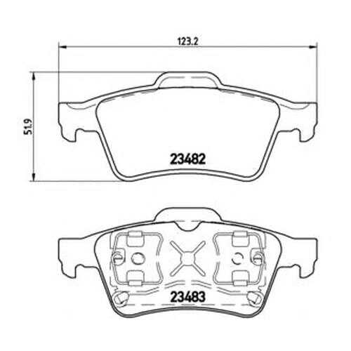 Комплект тормозных колодок Brembo P59044