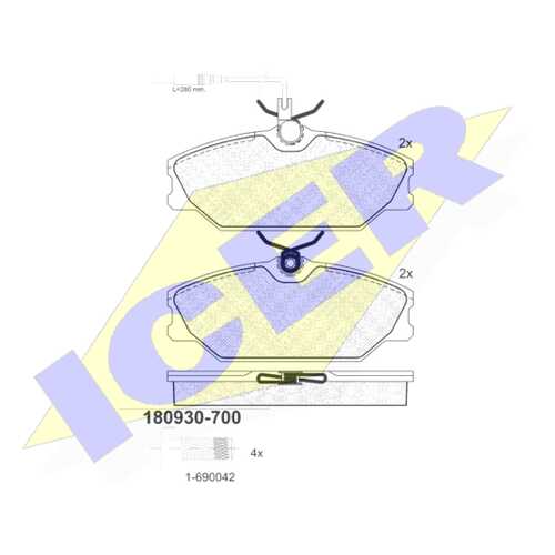 Комплект тормозных колодок ICER 180930-700