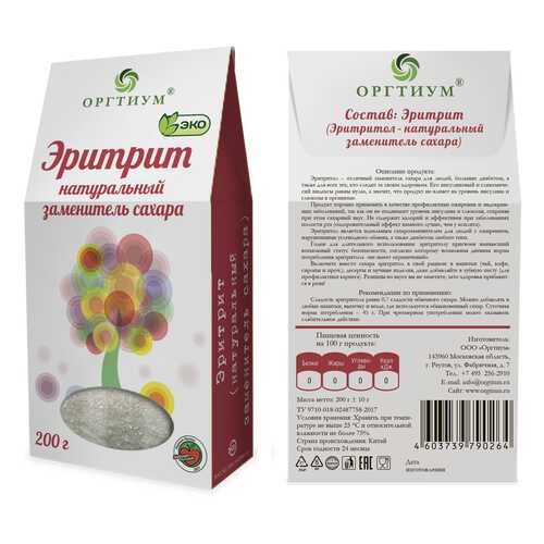 Эритрит эритритол Оргтиум 300 г