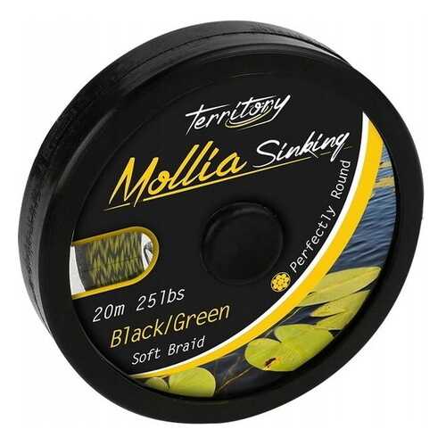 Шнур плетеный Mikado Territory Mollia Sinking 0,26 мм, 20 м, 11,3 кг черный/зеленый