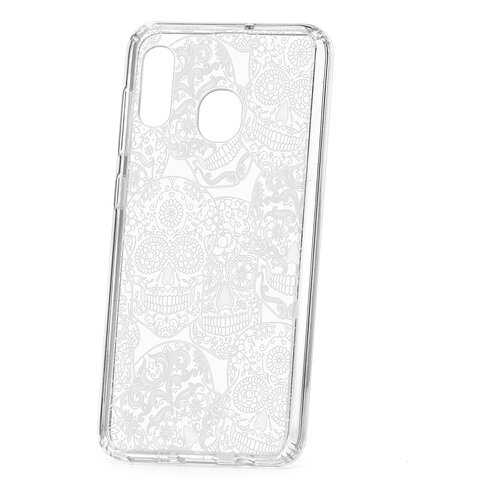 Чехол Samsung Galaxy A20 2019 Kruche Print Skull White