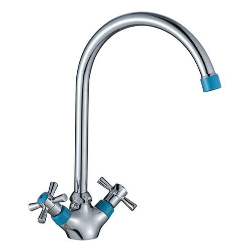 Смеситель для кухни Decoroom DR46028-Blue с повортным изливом синий
