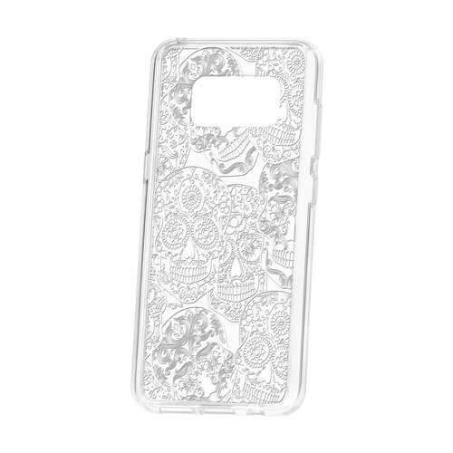 Чехол Kruche Samsung Galaxy S8 Print Skull White