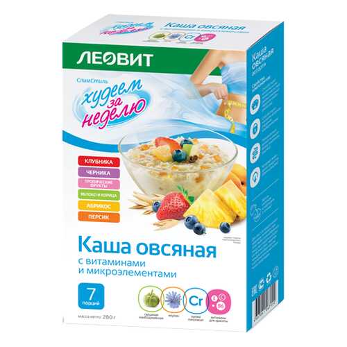 Каша овсянка Леовит ассорти 7 пакетов по 40 г