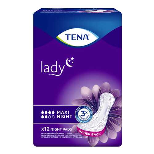 Урологические прокладки для женщин, 12 шт. Tena Lady Maxi Night