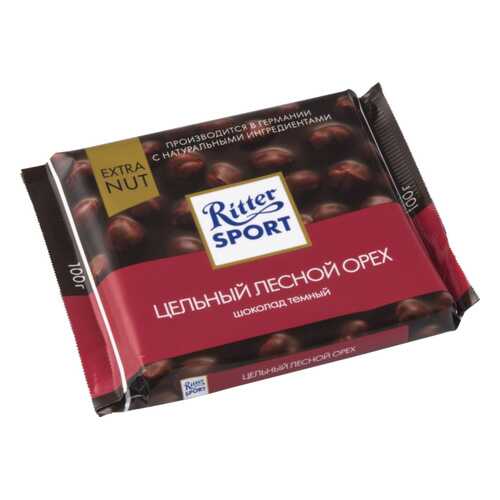 Шоколад тёмный Ritter Sport extra nut цельный лесной орех 100 г
