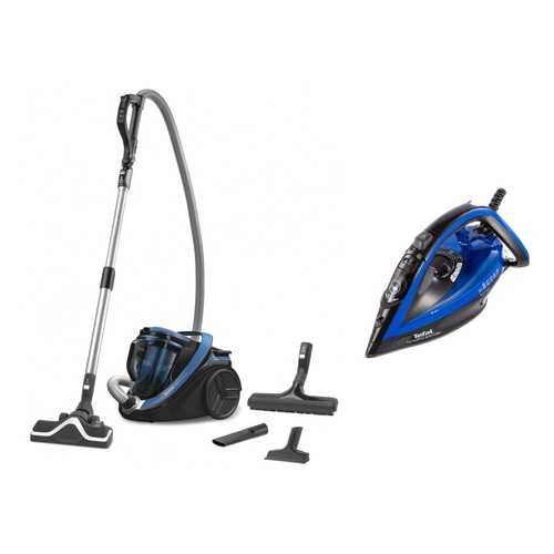 Пылесос Tefal Silence Force TW7621EA Blue+Утюг Tefal TurboPro Anti-Calc FV5648 Blue/Black