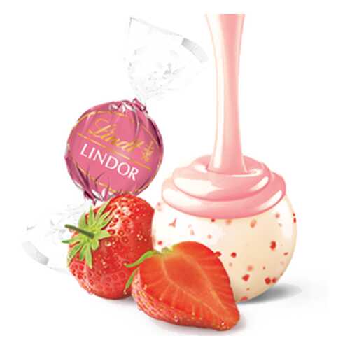 Конфеты Lindt линдор клубника и сливки 6 кг