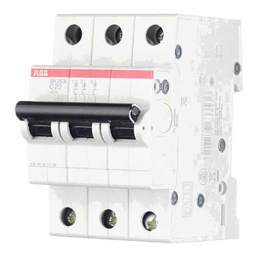 Выключатель автоматический модульный ABB SH203L, 3п, C, 20 А, 4,5 кА