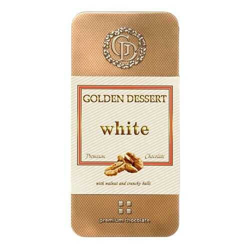 Шоколад Golden Dessert White белый с грецким орехом и хрустящими шариками 95 г
