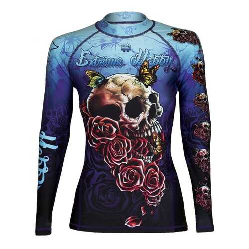 Рашгард Extreme Hobby Skull Rose голубой, S, 180 см