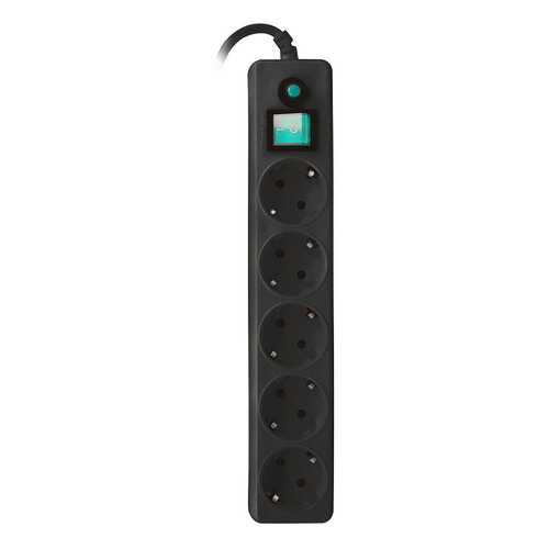 Сетевой фильтр Гарнизон EHLB-5, 5 розеток, 1,4 м, Black