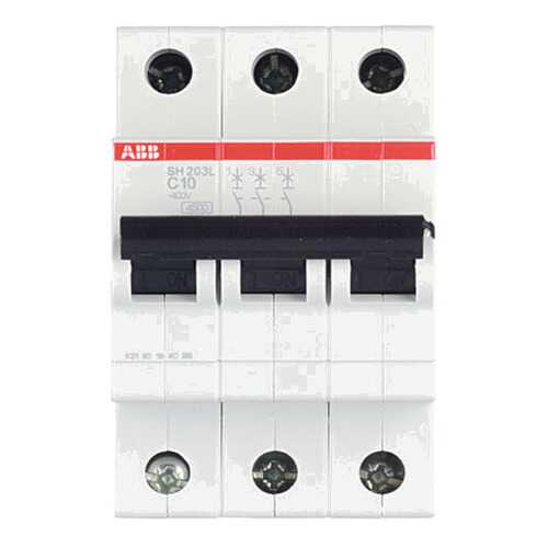 Выключатель автоматический модульный ABB SH203L, 3п, C, 10 А, 4,5 кА