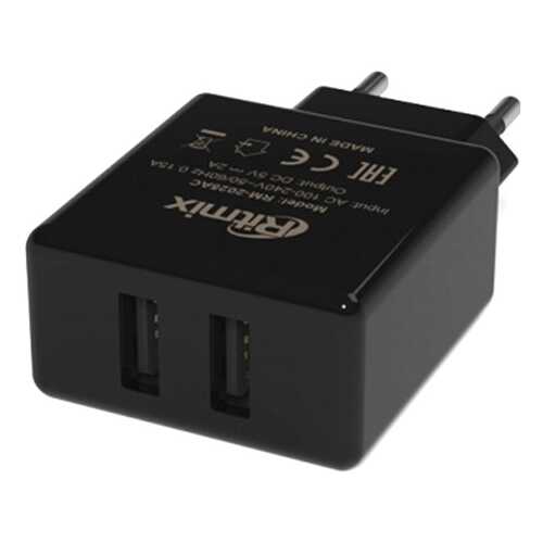 Сетевое зарядное устройство Ritmix RM-2025 2 USB 2A Black